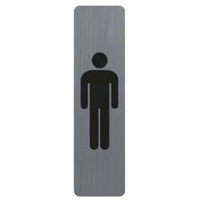 Plaque adhésive imitation aluminium Homme 16,5X4,4 cm 67169E