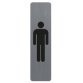 Plaque adhésive imitation aluminium Homme 16,5X4,4 cm 67169E