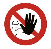 Panneau PVC adhésif antidérapant Stop 30 cm - Rouge