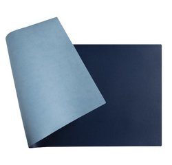 Sous main souple PU bicolore - 35x60cm - Marine/ciel