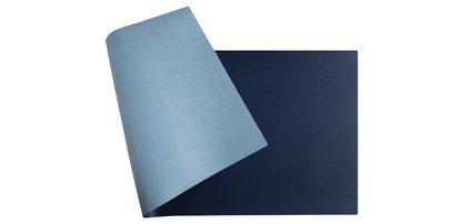 Sous main souple PU bicolore - 35x60cm - Marine/ciel