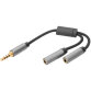 Adaptateur casque audio, jack mâle 3,5 mm, noir/gris