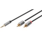 Câble adaptateur audio stéréo, jack - RCA, 1,0 m