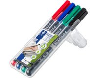 Marqueur permanent 318F Lumocolor, étui de 4, noir