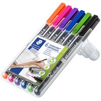 Permanente marker 318F Lumocolor - etui van 6 stuks