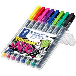 En_rotulador staedtler lumocolor permanente art estuche de 8 unidades colores surtidos