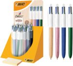 BIC Stylo à bille rétractable 4Colours Wood Style présentoir