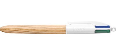 BIC Stylo à bille rétractable 4Colours Wood Style