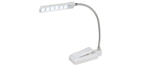 Mini Lampe à pince LED, à piles, blanc