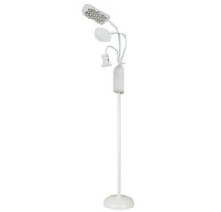 Lampe LED sur pied avec pince & loupe, blanc