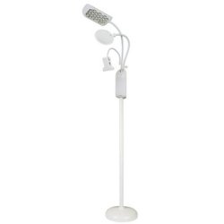 Lampe LED sur pied avec pince & loupe, blanc