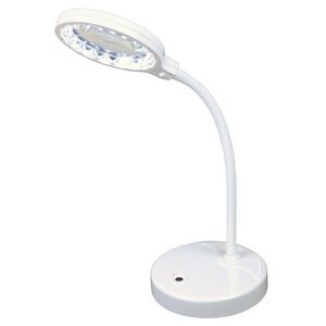 Mini bureaulamp met ledlicht en loep, wit