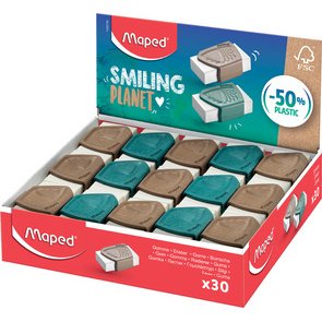 Gomme Precision SMILING PLANET, présentoir de 30