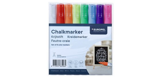 Europel Chalk Marker 6mm Assorted Set of 8 Pieces