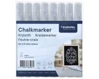 Marqueur craie 6 mm, étui de 8, blanc