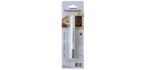 Marqueur craie 15 mm, blister de 1, blanc