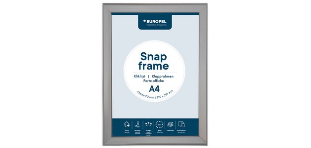 Cadre porte-affiche premium, A5, 20 mm, argent