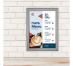 Cadre porte-affiche premium, A5, 20 mm, argent