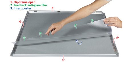 Poster frame, B1, 25 mm, silver anodized
