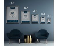 Cadre porte-affiche premium, A4, 25 mm, argent
