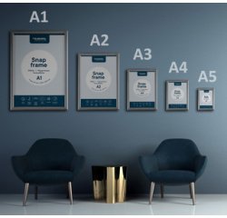 Cadre porte-affiche premium, A4, 25 mm, argent