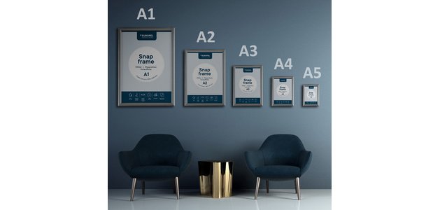 Cadre porte-affiche premium, A0, 25 mm, argent