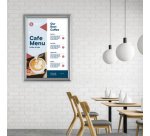 Poster frame, B1, 25 mm, silver anodized