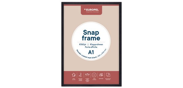 Cadre porte-affiche Premium+, A1, noir