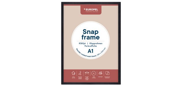Cadre porte-affiche premium+, A4, noir