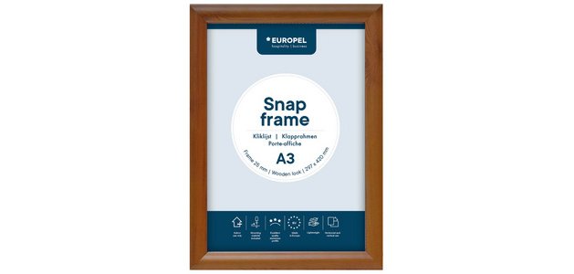 Cadre porte-affiche premium, A3, 25 mm, aspect bois