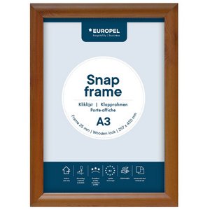 Cadre porte-affiche premium, A3, 25 mm, aspect bois