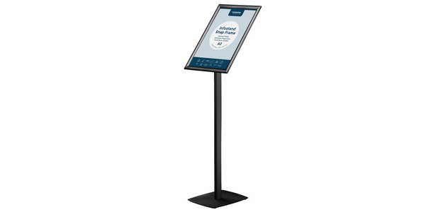 Porte-affiche avec cadre à clipser Premium, A3, noir
