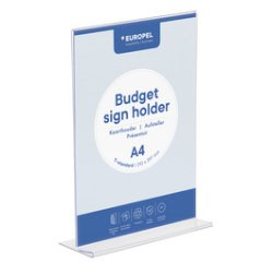 Présentoir de table Europel en L  A4 portrait acryl