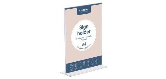 Table display Europel in T 105x210mm portrait acrylic