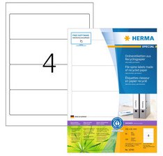 Etiket voor rug map gerecycleerd 192 x 61 mm