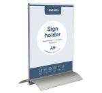 Porte-visuel, A5 portrait, socle alu