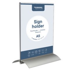 Porte-visuel, A5 portrait, socle alu