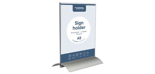 Porte-visuel, A5 portrait, socle alu