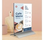 Porte-visuel, A5 portrait, socle alu