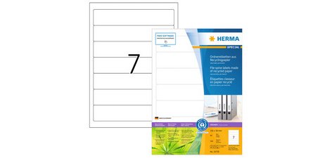 Étiquette pour dos de classeur recyclée, 192 x 38 mm,