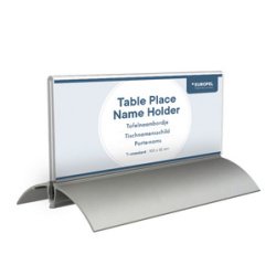 Tafelnaambord Europel 61x150mm acryl aluminium 2st