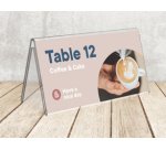 Porte-nom de table, 210 x 100 mm, en forme de toit