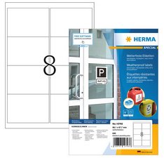 Etiket HERMA 10773 105x148mm weerbestendig wit 320stuks