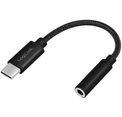 Câble adaptateur USB-C - jack, 130 mm, noir