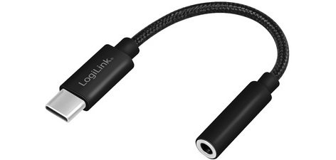 Câble adaptateur USB-C - jack, 130 mm, noir