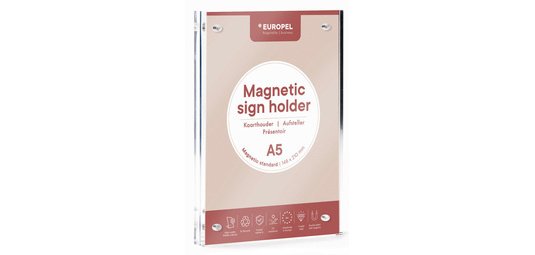 LUXE table display, A5 portrait, upright