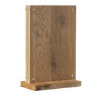 Présentoir de table Deluxe, A6 portrait, socle bois