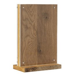Présentoir de table Deluxe, A6 portrait, socle bois