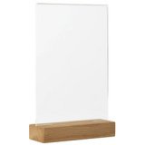 Présentoir de table, A6 portrait, socle bois