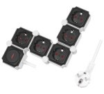 Bloc multiprises flexible, 5 prises, noir/blanc